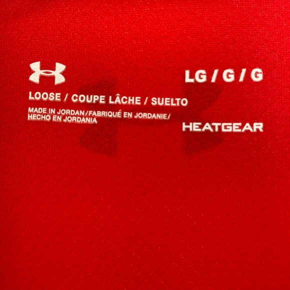 Under Armour Polo Golf Shirt Red Heatgear Short Sleeve EUC Men's Large - Picture 5 of 14